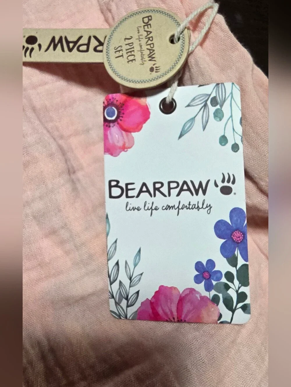 BearPaw Pink Floral Dress & Matching Headband Set